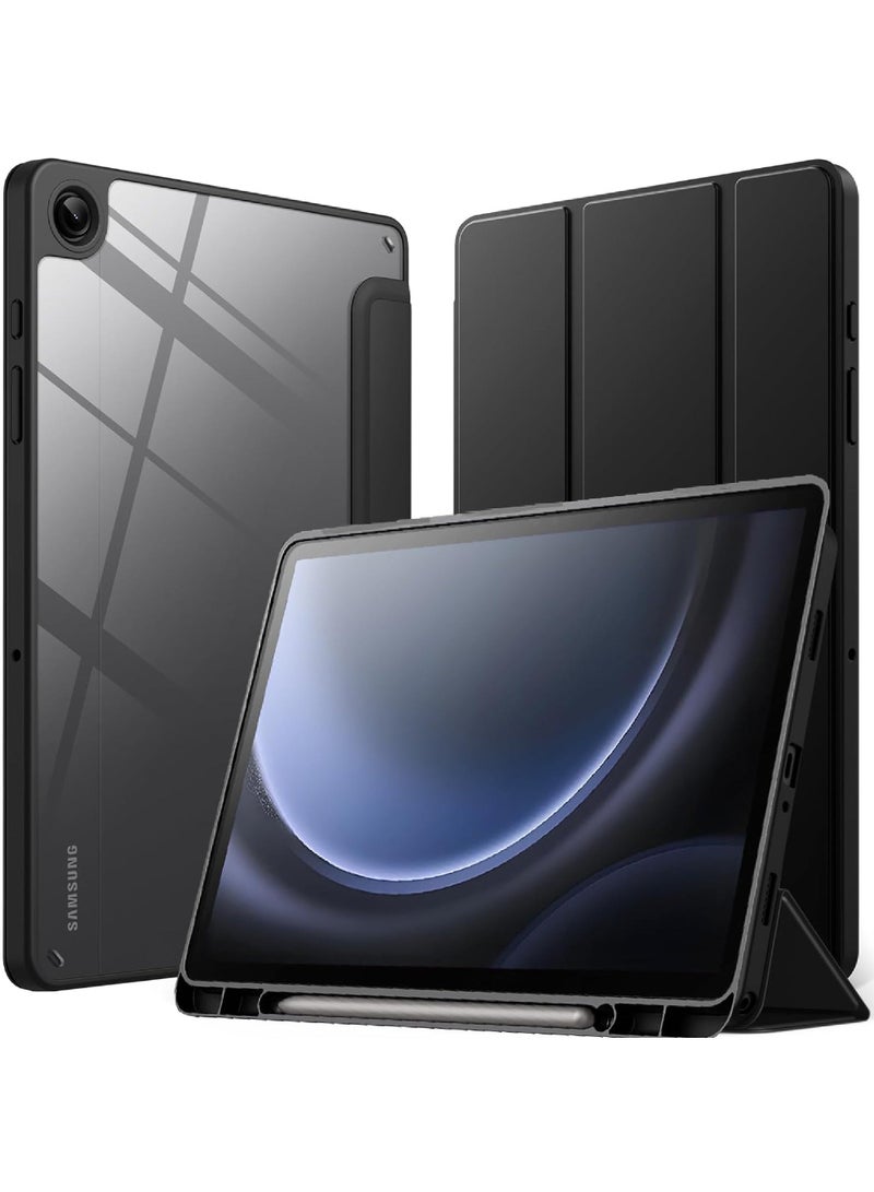 Rock Pow Case for Samsung Galaxy Tab A9+ / A9 Plus 11-Inch 2023 Clear Transparent Hard PC Back Protective Tri-Fold Stand Slim Tablet Cover Auto Wake/Sleep - Image 1