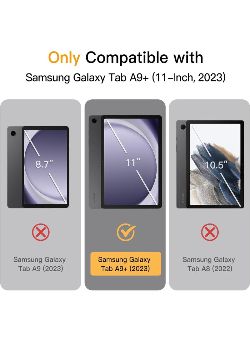 Rock Pow Case for Samsung Galaxy Tab A9+ / A9 Plus 11-Inch 2023 Clear Transparent Hard PC Back Protective Tri-Fold Stand Slim Tablet Cover Auto Wake/Sleep - Image 2