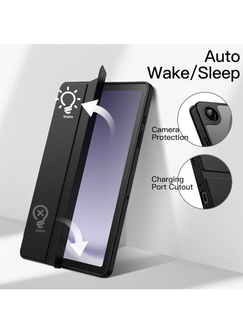 Rock Pow Case for Samsung Galaxy Tab A9+ / A9 Plus 11-Inch 2023 Clear Transparent Hard PC Back Protective Tri-Fold Stand Slim Tablet Cover Auto Wake/Sleep - Image 4