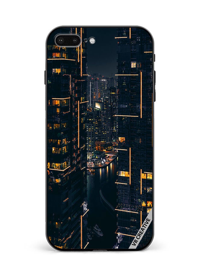 VR CREATIVE غطاء حماية واقٍ لهاتف أبل آيفون 7 بلس/8 بلس بتصميم منظر المبنى متعدد الألوان - Image 1