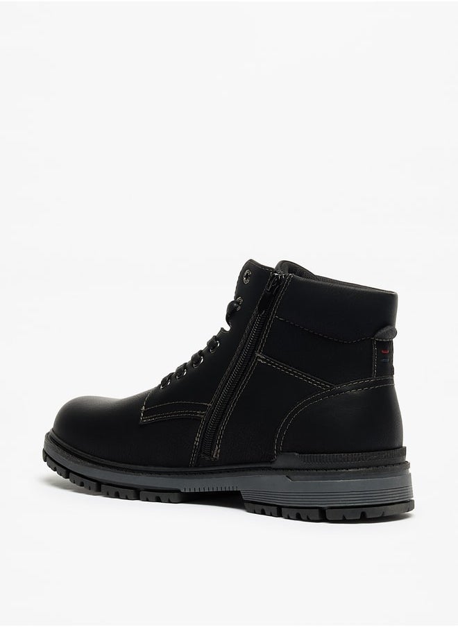 Lee Cooper Men's Solid Boots with Lace-Up Closure  - Image 2