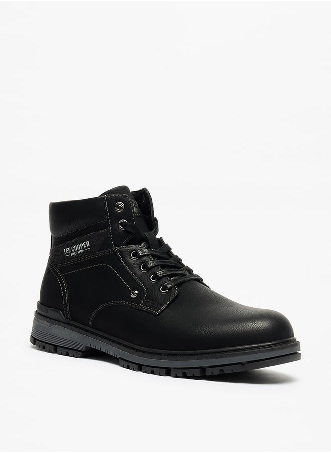 Lee Cooper Men's Solid Boots with Lace-Up Closure  - Image 1