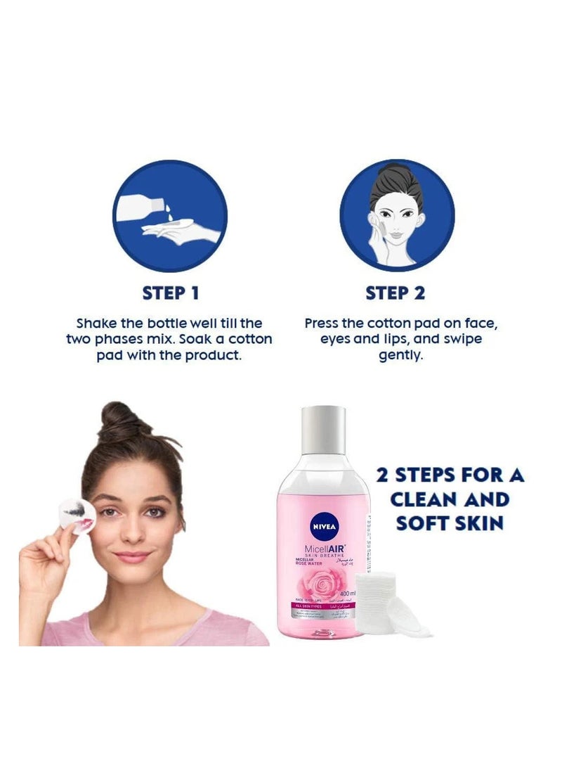 Nivea Rose Care Micellar Water Waterproof - 400 ml - Image 2