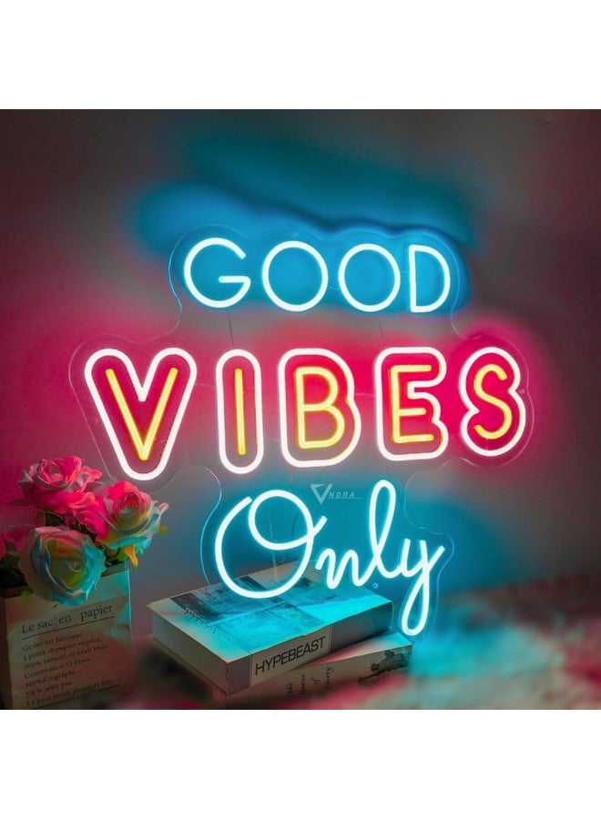VNDRA® Good Vibes Only Signs Light LED Art Decorative Sign neon light for wall, home Decor for room decor light for bedroom Party Living Room Bar Pub Hotel Beach,Restaurants(17X19 In) Multicolour. - Image 3
