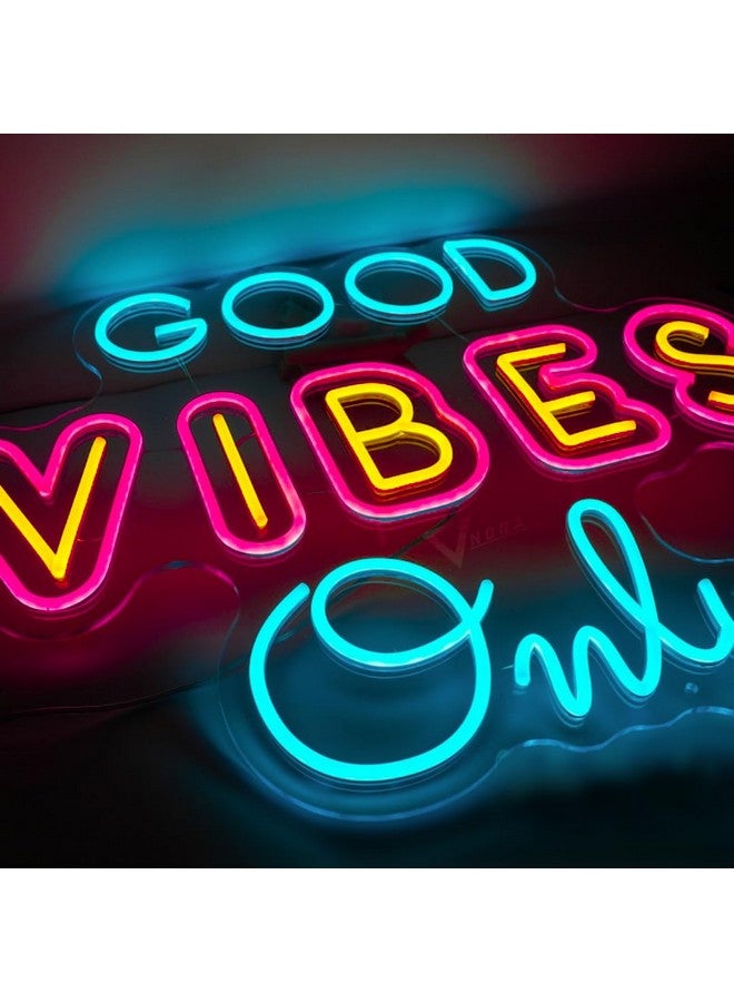 VNDRA® Good Vibes Only Signs Light LED Art Decorative Sign neon light for wall, home Decor for room decor light for bedroom Party Living Room Bar Pub Hotel Beach,Restaurants(17X19 In) Multicolour. - Image 2