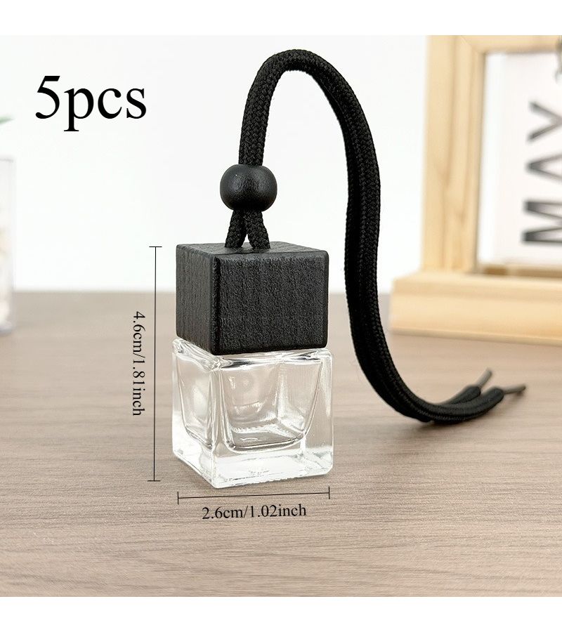 5pcs 0.27oz Empty Glass Perfume Bottles with Black Square Wooden Caps Gradient Colors for Car Freshener and Automotive - Image 5