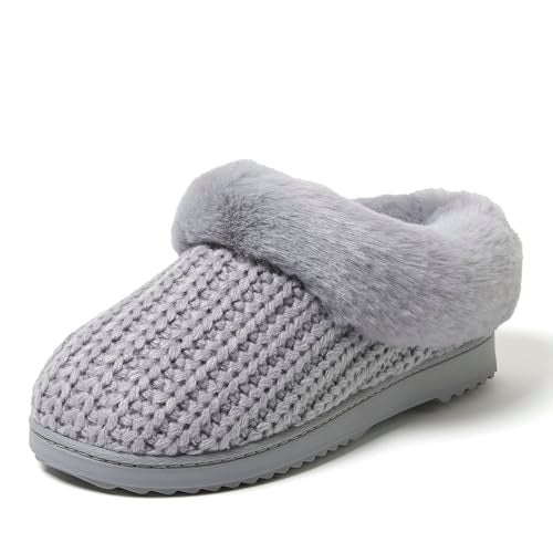 Dearfoams Women's Hannah Chenille Knit Clog Slipper- Oprah's Favorite Things 2024, Sleet Solid, 9-10 - Image 1