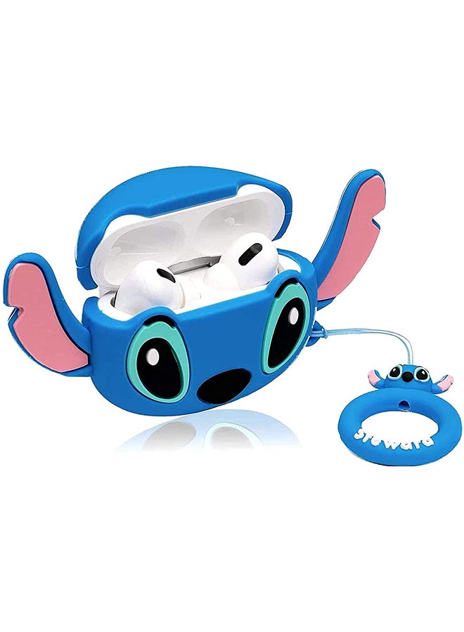 Stitch Cartoon Case Cover For Apple AirPods Pro Blue - Image 3