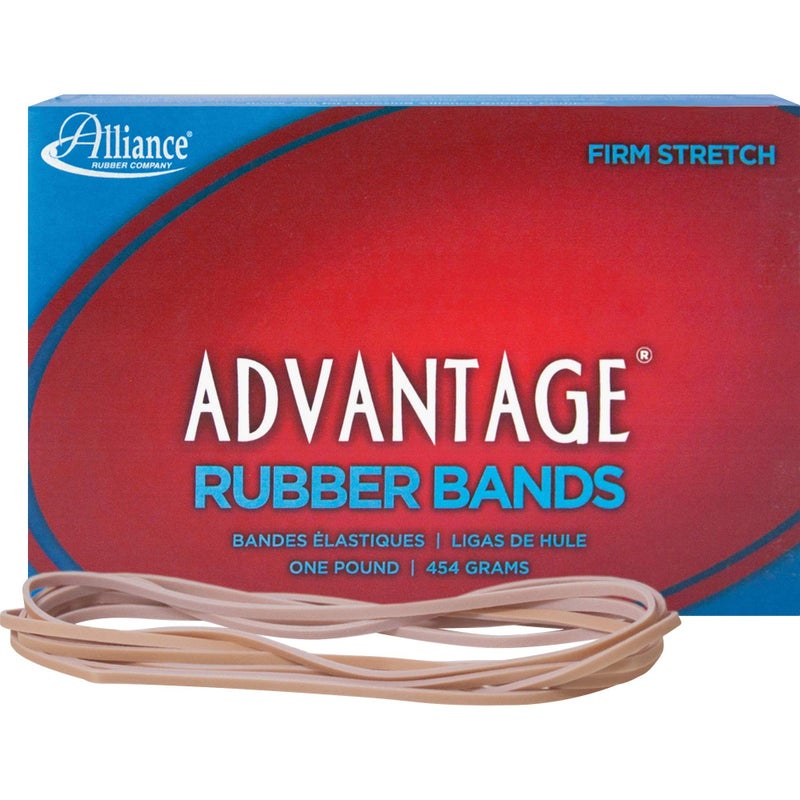 Alliance Rubber 27405 Advantage Rubber Bands Size #117B, 1 lb Box Contains Approx. 200 Bands (7" x 1/8", Natural Crepe) , Beige - Image 1