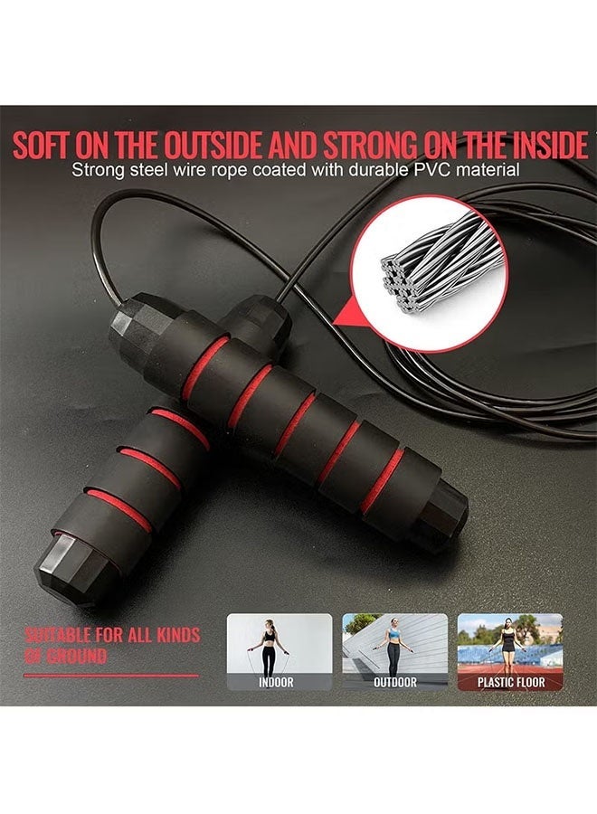 Qudra Jump Rope, Adjustable Jump Ropes,Skipping Rope Tangle-Free Rapid Speed with Ball Bearings for Women Men Kids,Exercise & Slim Body Jumprope at Home School Gym - Image 3