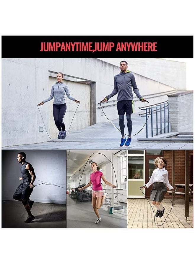 Qudra Jump Rope, Adjustable Jump Ropes,Skipping Rope Tangle-Free Rapid Speed with Ball Bearings for Women Men Kids,Exercise & Slim Body Jumprope at Home School Gym - Image 5