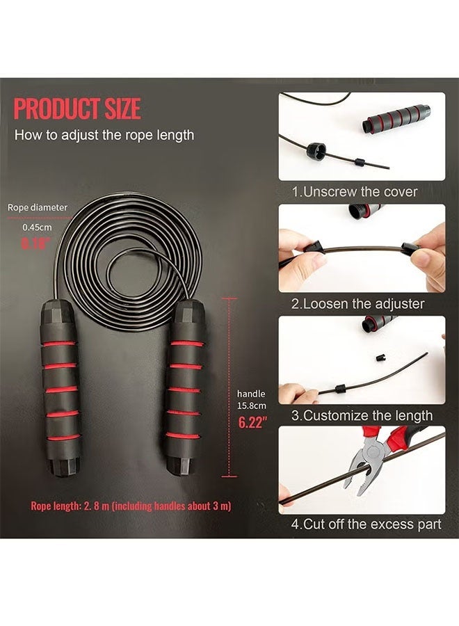 Qudra Jump Rope, Adjustable Jump Ropes,Skipping Rope Tangle-Free Rapid Speed with Ball Bearings for Women Men Kids,Exercise & Slim Body Jumprope at Home School Gym - Image 4