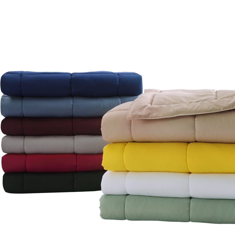 Permafresh Lotus Home Down Alternative Blanket With Microfiber Cover and Water and Stain Resistance, Twin, Smoke Blue - Image 2