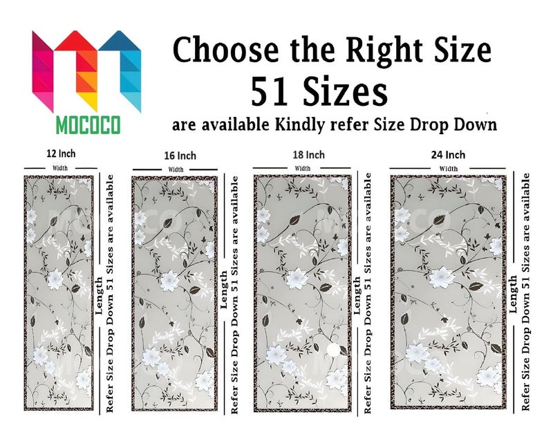 MOCOCO Premium Privacy Window Film Vinyl Frosted Self Adhesive Glass Film Decorative Window Stickers for Home Office Bathroom Kitchen Living Room - Black Flowers - Image 2