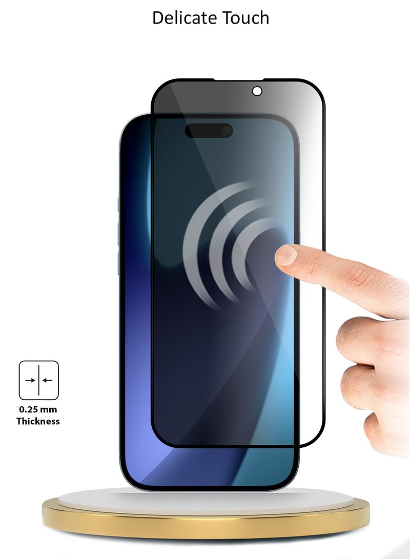 دبليو تيك حماية الشاشة بحماية كاملة مع زجاج مقسى لآيفون 17 برو ماكس 5G 2025 سلسلة Premium E2E - شفاف/أسود - Image 4