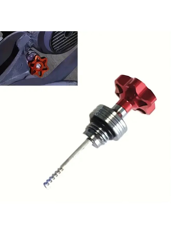Motorcycle Engine Oil Level Gauge With Adjustable Cap Blue Durable Metal Construction Secure Fit For Most Motorcycles Easy Read Scale Precise Engine Maintenance Reliable Red Black Design Sleek Metallic Finish - Image 5
