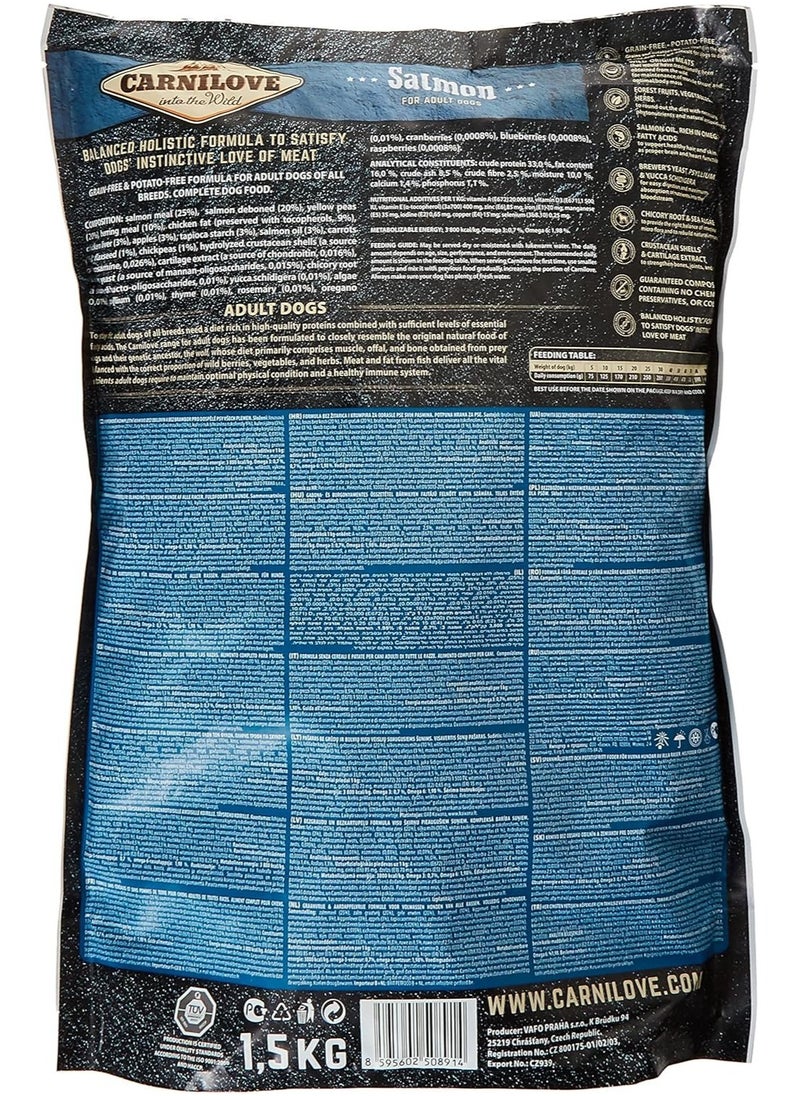 CARNILOVE - Salmon for Adult Dogs 1.5kg - Image 1
