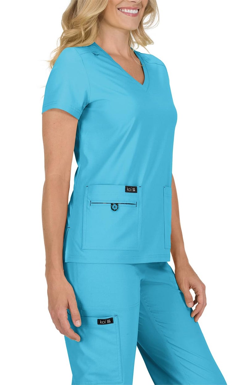KOI Basics 373 Women's Becca Scrub Top (Electric Blue, Medium) - Image 3