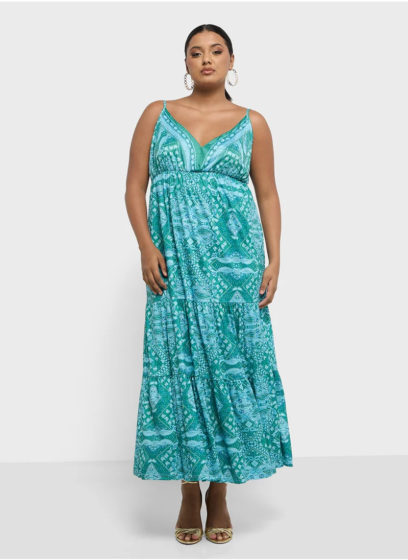 Ginger Plus Cami Printed Maxi Dress