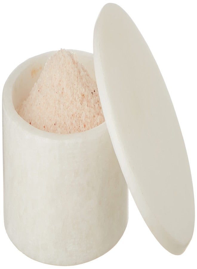 Queenza White Marble Salt Cellar with Lid - 3 Inch Salt and Pepper Bowls, Ramekins, Kosher Salt Holder - Image 1