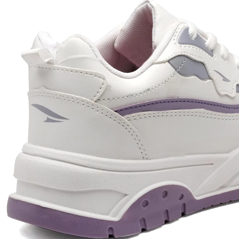 Asian Stylish White Purple Sneakers for Women and Girls