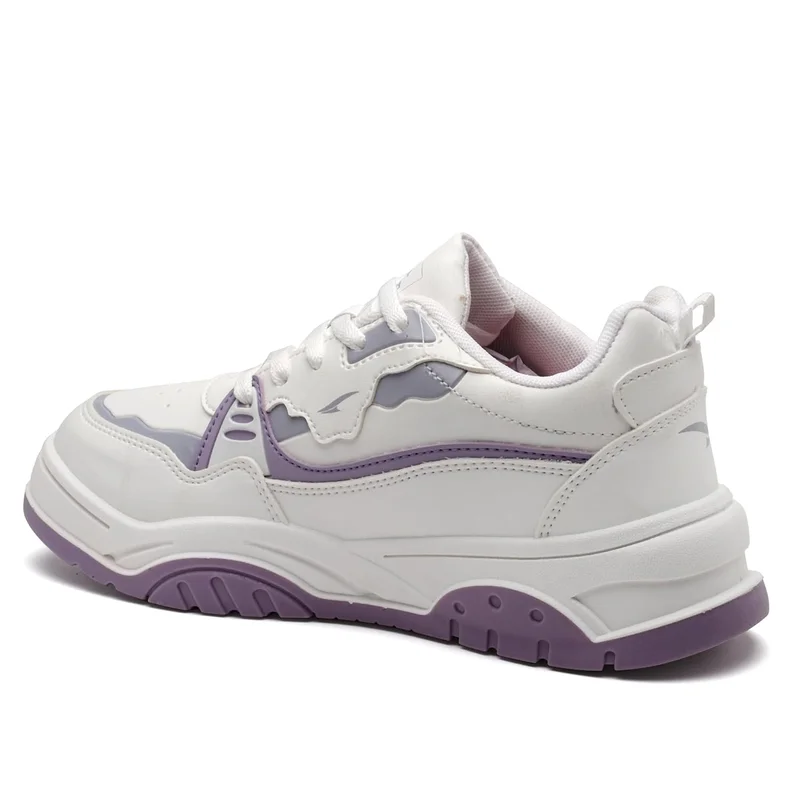 Asian Stylish White Purple Sneakers for Women and Girls