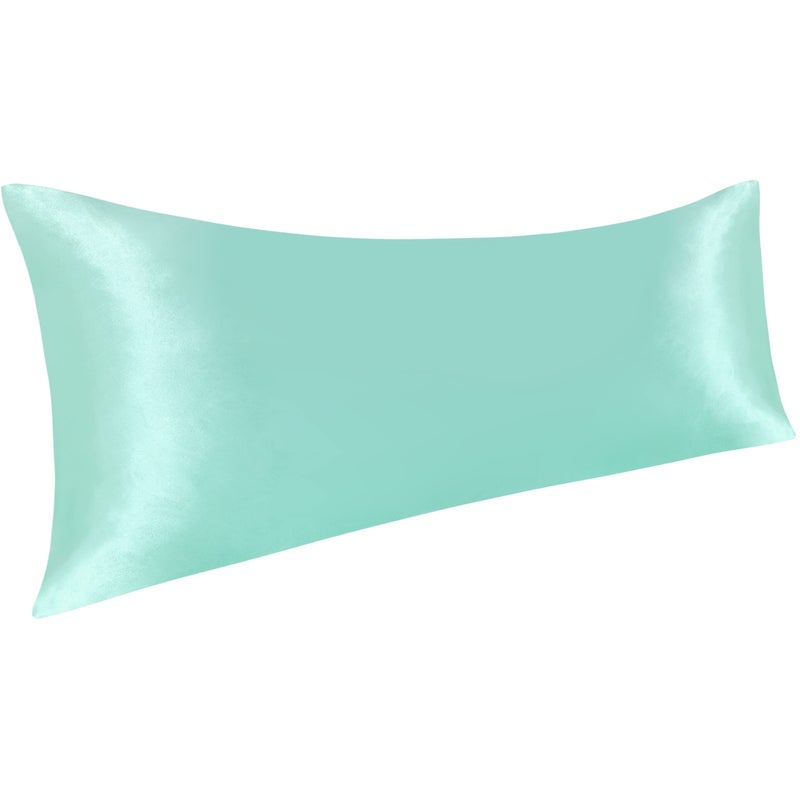 NTBAY Satin Body Pillowcase for Hair and Skin  Luxurious and Silky Pillow case with Envelope Closure  20x54 Inches  Light Blue - Image 1