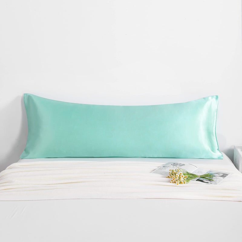 NTBAY Satin Body Pillowcase for Hair and Skin  Luxurious and Silky Pillow case with Envelope Closure  20x54 Inches  Light Blue - Image 2