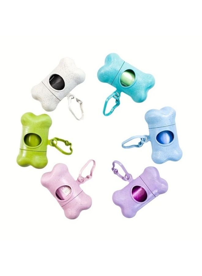 Malachite Green Bone Shaped Dog Poop Bag Dispenser With Leash Clip Durable Pet Waste Bags - Image 5