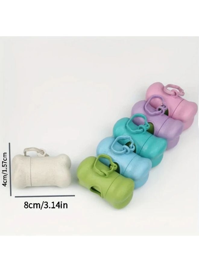 Malachite Green Bone Shaped Dog Poop Bag Dispenser With Leash Clip Durable Pet Waste Bags - Image 4