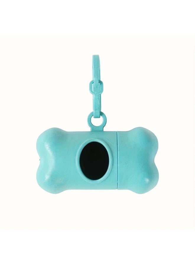 Malachite Green Bone Shaped Dog Poop Bag Dispenser With Leash Clip Durable Pet Waste Bags - Image 1