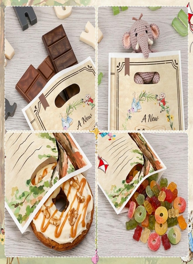 Z1juce 50PCS A New Chapter Will Soon Begin Baby Shower Party Favor Bags Storybook Theme Plastic Gift Bags with Handles for Girls Boys Baby Shower Decorations Vintage Winnie Birthday Goodie Treat Bag - Image 4