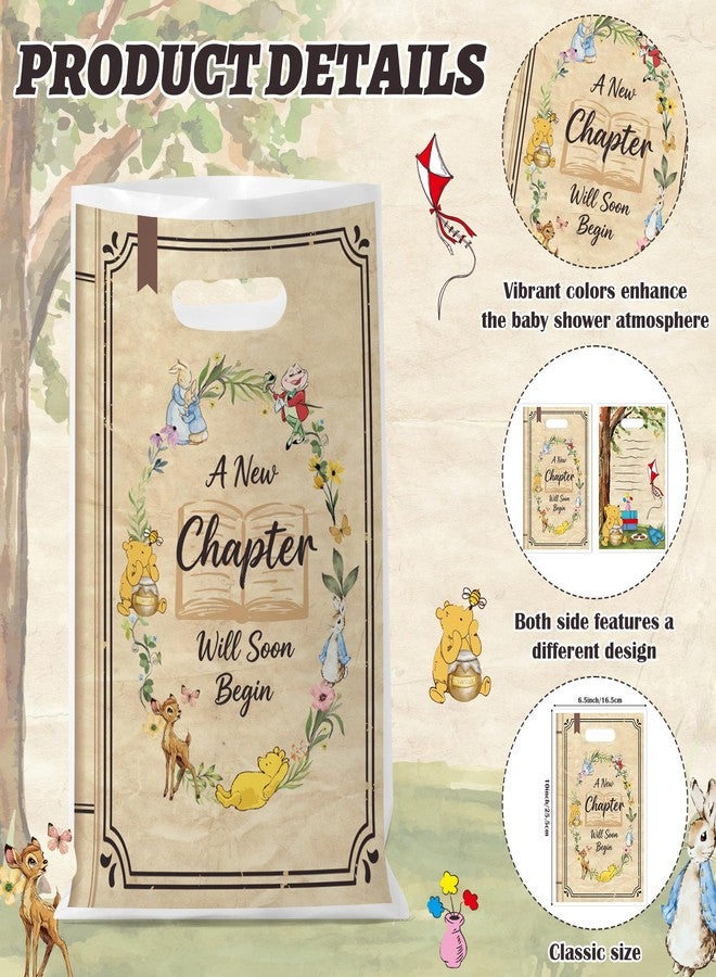 Z1juce 50PCS A New Chapter Will Soon Begin Baby Shower Party Favor Bags Storybook Theme Plastic Gift Bags with Handles for Girls Boys Baby Shower Decorations Vintage Winnie Birthday Goodie Treat Bag - Image 3