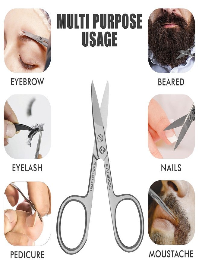 FABINOC Curved Nail Scissors for Women & Men – German Quality Stainless Steel – Small Manicure Pedicure Scissors for Fingernail, Toe Nail, Eyebrows & Mustache - Image 2
