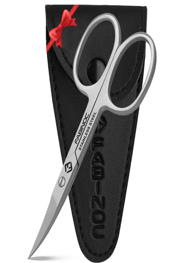 FABINOC Curved Nail Scissors for Women & Men – German Quality Stainless Steel – Small Manicure Pedicure Scissors for Fingernail, Toe Nail, Eyebrows & Mustache - Image 1