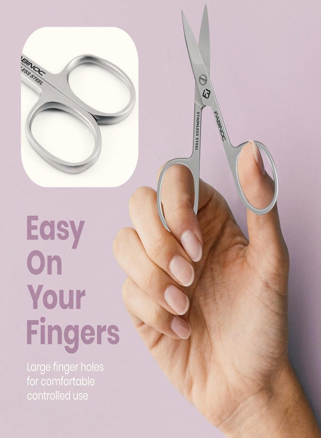 FABINOC Curved Nail Scissors for Women & Men – German Quality Stainless Steel – Small Manicure Pedicure Scissors for Fingernail, Toe Nail, Eyebrows & Mustache - Image 4