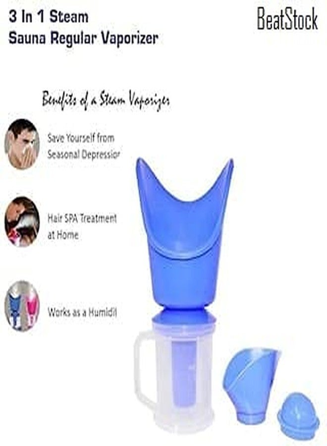 BeatStock All In One Steam Inhaler Vaporizer Facial Steamer With 3 Attachment Work for Cold, Cough and Beauty (Vaporizer Inhaler -Sky Blue) - Image 3