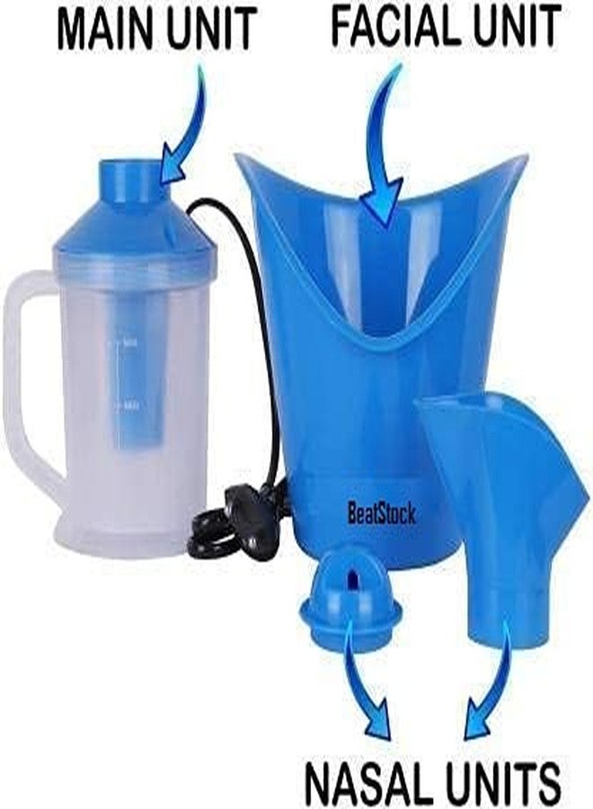 BeatStock All In One Steam Inhaler Vaporizer Facial Steamer With 3 Attachment Work for Cold, Cough and Beauty (Vaporizer Inhaler -Sky Blue) - Image 2