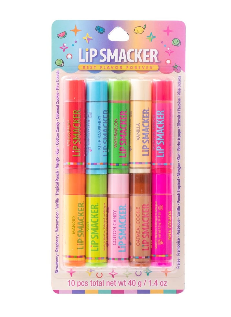 Lip Smacker Lip Smacker Original & Best Party Pack - 10 Moisturizing Lip Balms, Classic Flavors, Hydrating & Protecting - Cruelty-Free- Oatmeal Cookie  - Image 1