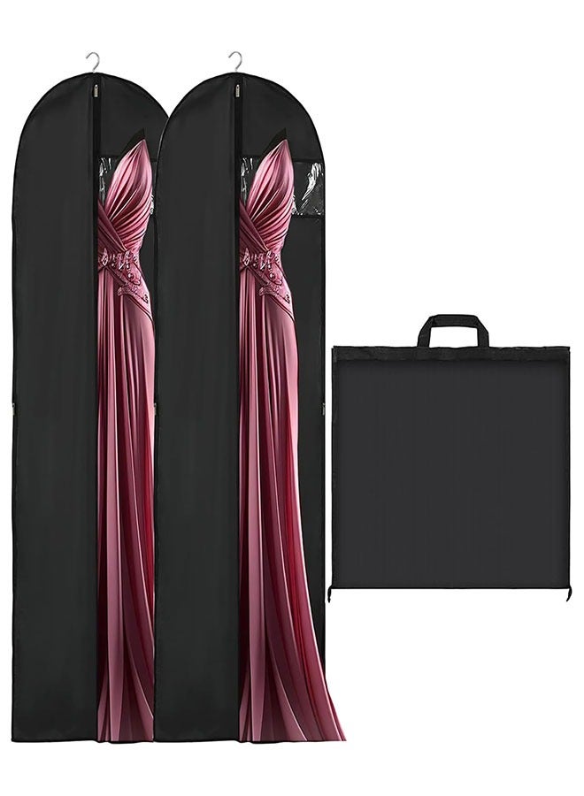 GoldenLike Hanging Garment Bag Suit Bag Cover Foldable Clothes Covers Wedding Gown Cover Long Dress Bag Dustproof Clothe Protector for Suit Coat Jacket Long Dress(60*180CM-BLK) - Image 1