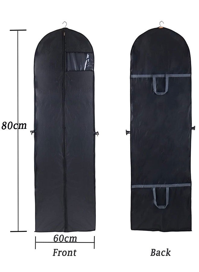 GoldenLike Hanging Garment Bag Suit Bag Cover Foldable Clothes Covers Wedding Gown Cover Long Dress Bag Dustproof Clothe Protector for Suit Coat Jacket Long Dress(60*180CM-BLK) - Image 3