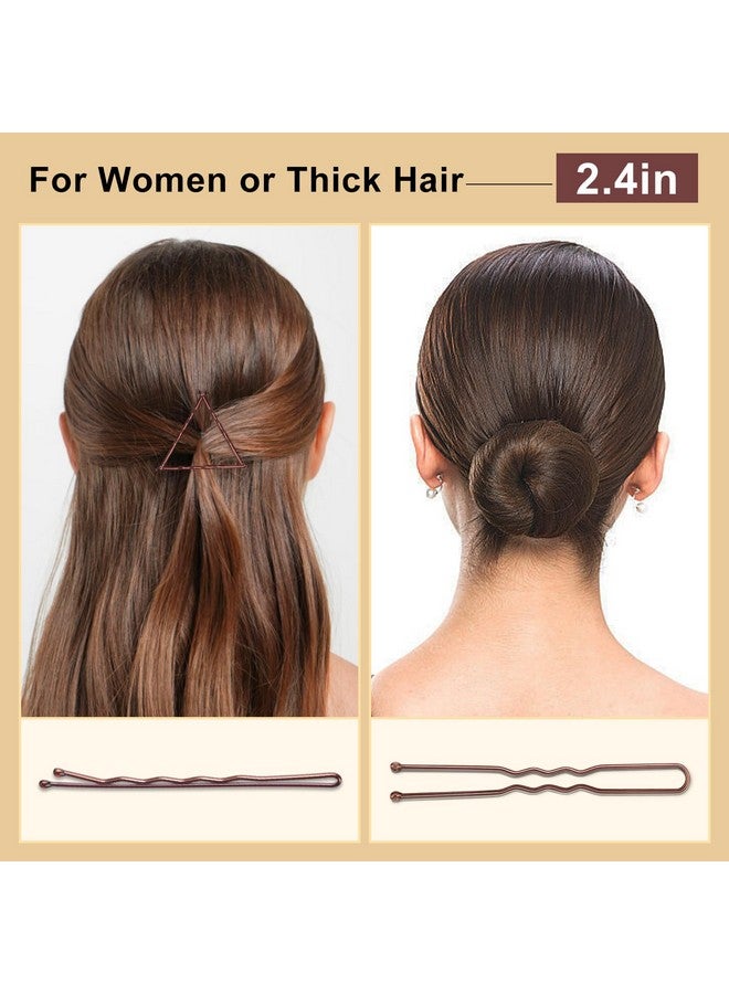 TsMADDTs 200PCS Bobby Pins Brown U Shaped Hair Pins for Buns Women Girls with Storage Box, 2.4IN&2IN - Image 5