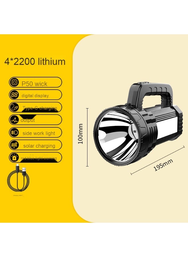 NIBEMINENT High-Intensity Rechargeable Flashlight - LCD Digital Display Wide-Beam Lantern