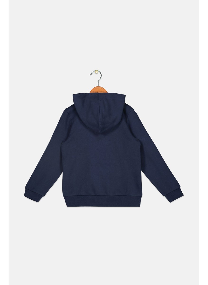 Tchibo - Kids Boy Full Zip Printed Sweatshirt, Navy - Image 1