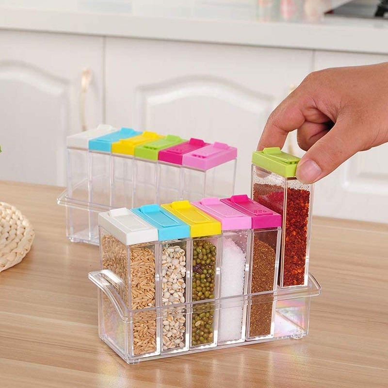 Naivetev Spice Jar 6 Pcs Set, Cereal Dispenser Easy Flow Storage, Idle for Kitchen- Storage Box Container - Image 2