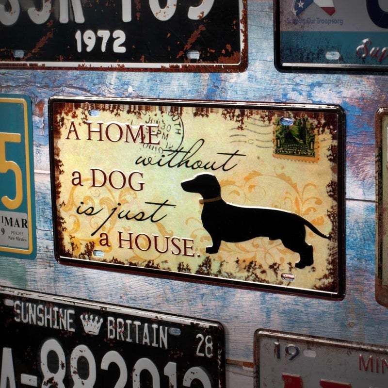 EAZYWAGON "A Home without a DOG is just a House" Vintage Retro Metal Signs - License Wall Plate, Car Tag - Ideal for Cafe, Restaurant, Shop, Home, Hotel, Club, Office, Living Area - Design Plaque - Image 2