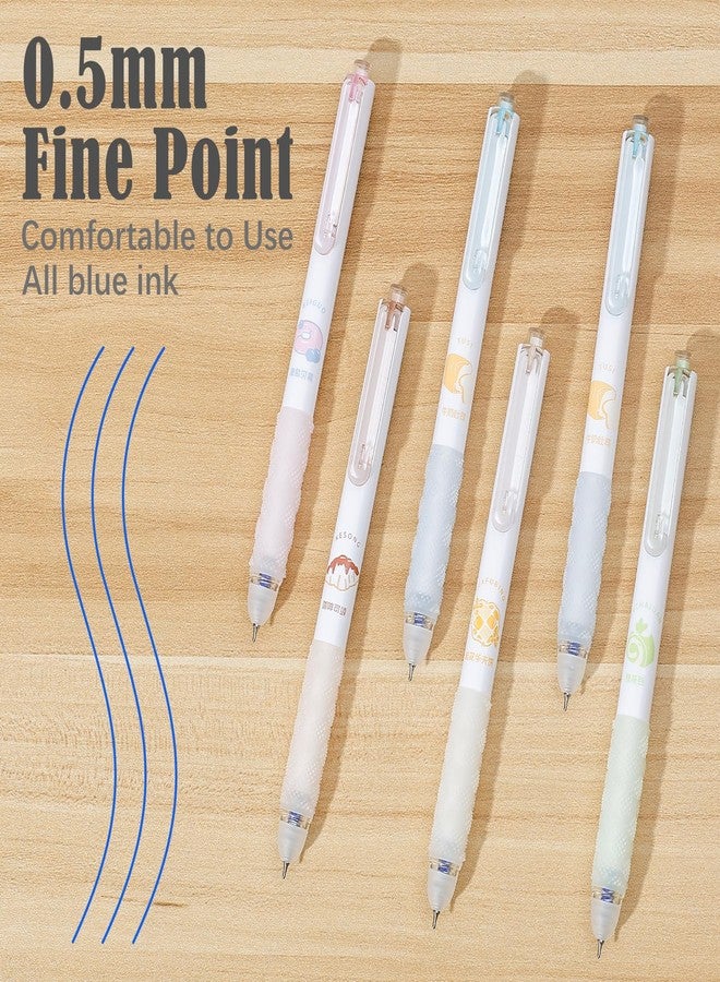 BAYTORY 6Pcs Cute Retractable Erasable Gel Pens, 0.5 mm Fine Point Erasable Pens, Premium Comfortable Grip, for Completing Sudoku and Crossword Puzzles (Blue Ink) - Image 5