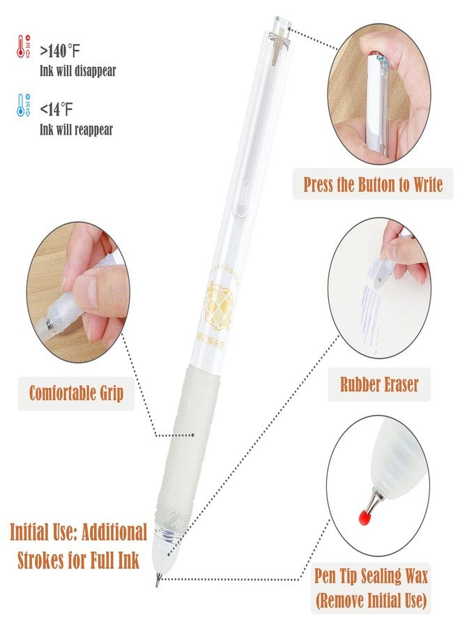 BAYTORY 6Pcs Cute Retractable Erasable Gel Pens, 0.5 mm Fine Point Erasable Pens, Premium Comfortable Grip, for Completing Sudoku and Crossword Puzzles (Blue Ink) - Image 3