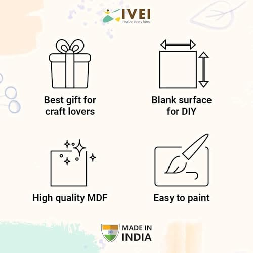IVEI DIY MDF Wood Sheet Craft Magnet - Plain MDF Fridge Magnet Blanks Cutouts Set for Painting Wooden Sheet Craft, Decoupage, Resin Art Work & Decoration (Animals Set of 10) - Image 4
