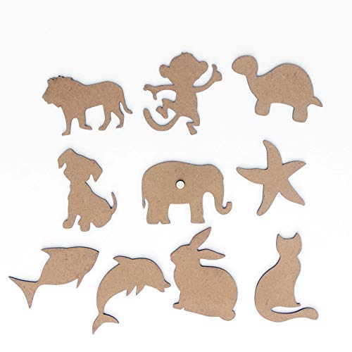 IVEI DIY MDF Wood Sheet Craft Magnet - Plain MDF Fridge Magnet Blanks Cutouts Set for Painting Wooden Sheet Craft, Decoupage, Resin Art Work & Decoration (Animals Set of 10) - Image 3